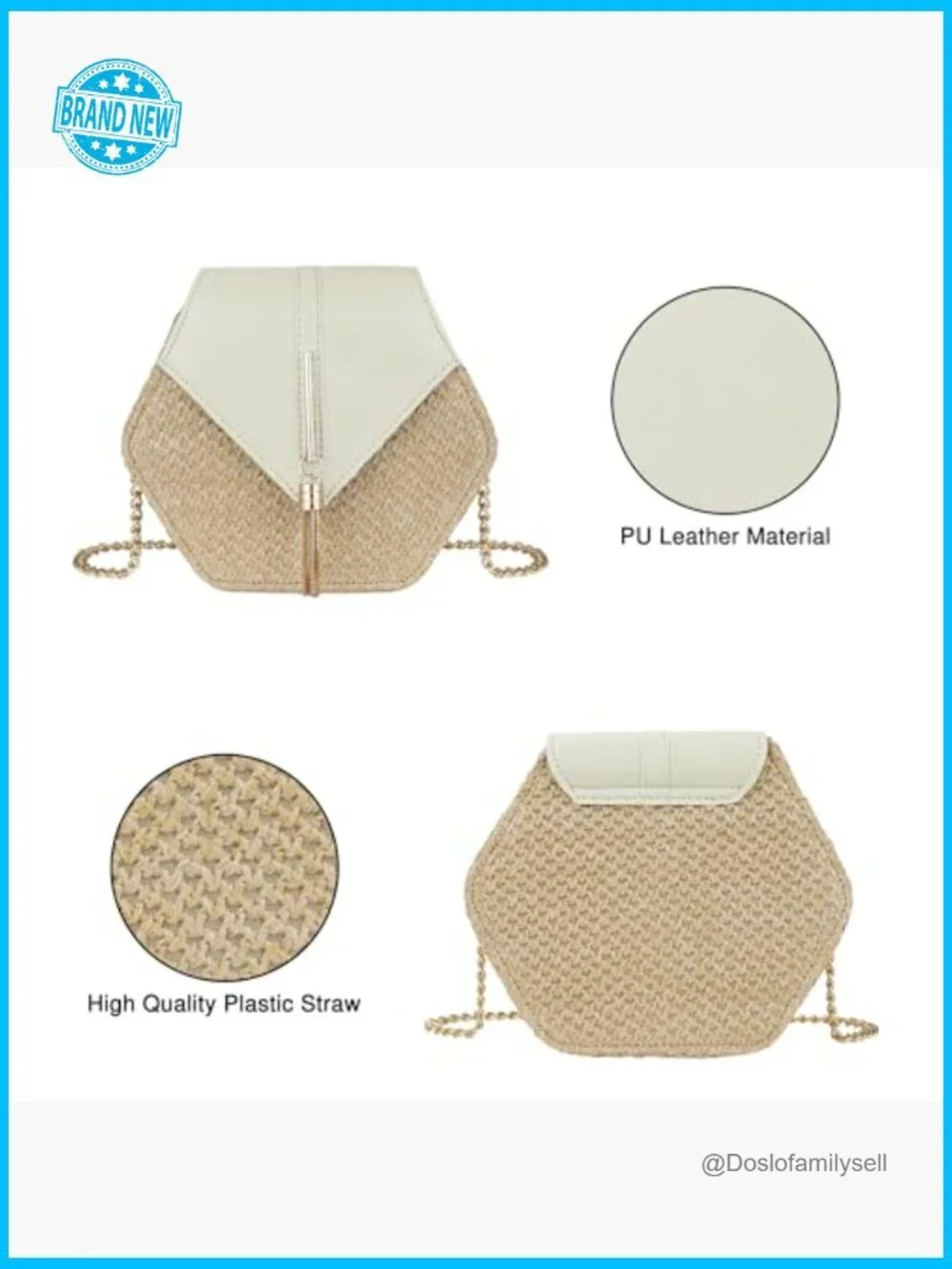Straw Crossbody Bag Shoulder Handbag Summer Beach Purse with Tassel
